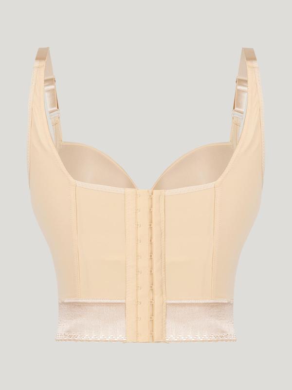 Women's Solid Adjustable Strap Push Up Bra, Scallop Trim Underwire Bra, Soft Comfy Breathable Lingerie for All Seasons, Fall Wear, Fallfreshness